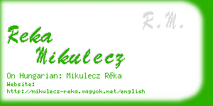 reka mikulecz business card